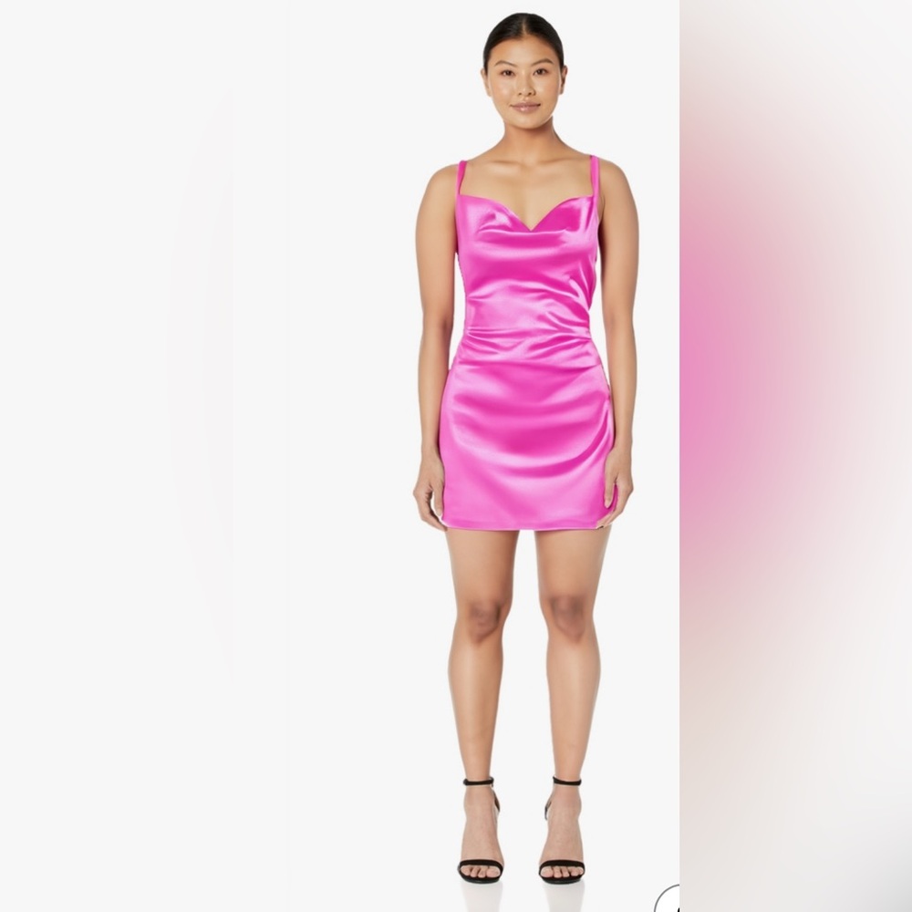 NWT hot pink cowl neck slip dress